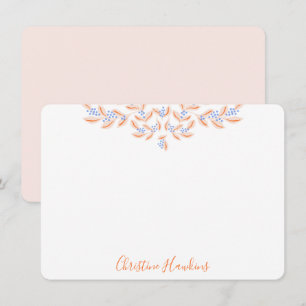 Söt  Rosa Personlig för vattenfärg Anteckningskort