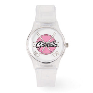 Söt Rosa Personlig Golfklubbor Monogram Armbandsur