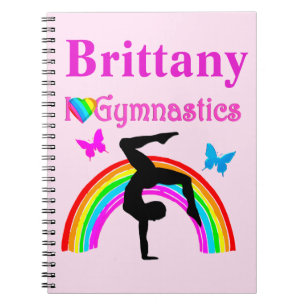 SÖT ROSA PERSONLIG GYMNASTICS JOURNAL ANTECKNINGSBOK MED SPIRAL