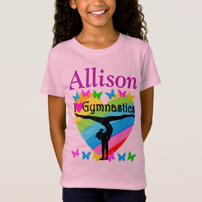 SÖT ROSA PERSONLIG I KÄRLEK GYMNAST T SHIRT (Framsida)