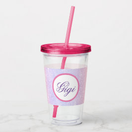 Söt Rosa Personlig Namn Glitter Take Away Mugg