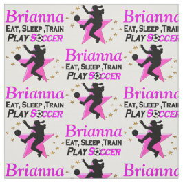 SÖT ROSA PERSONLIG SOCCER GIRL FABRIC TYG