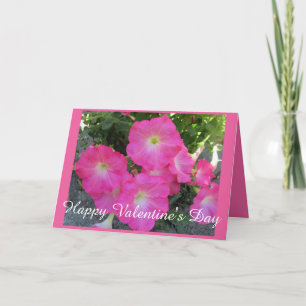 Söt Rosa Petunia Photo Valentine Day Helgkort