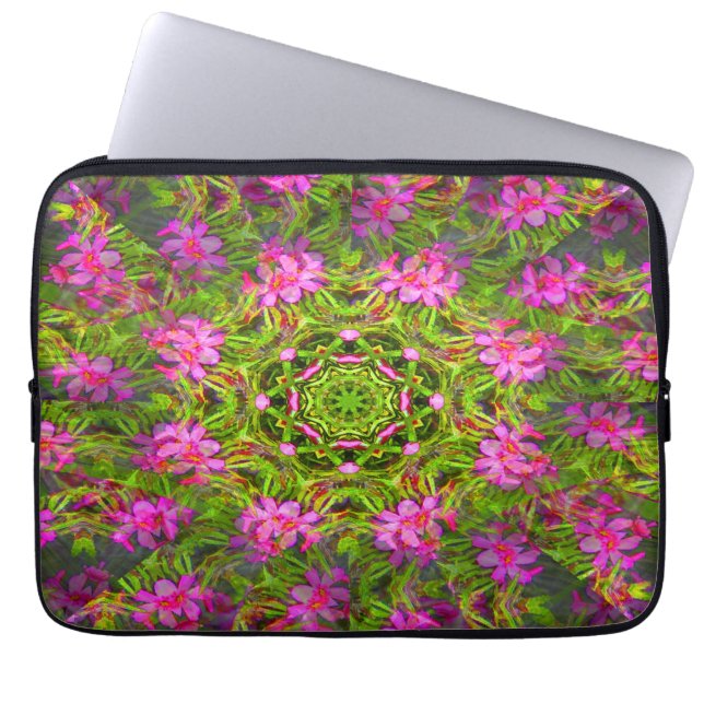 Söt rosa Phlox-virvel... Laptop Fodral (Framsidan)