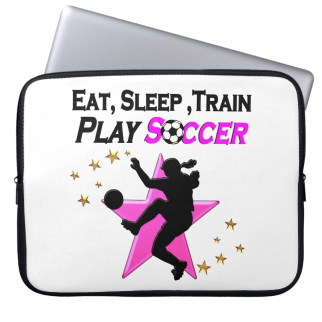 SÖT ROSA PLAYER SOCCER DESIGN LAPTOP FODRAL (Framsidan)