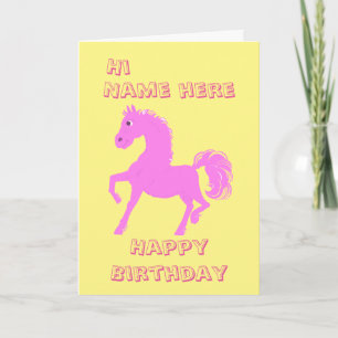 Söt Rosa Pony, Girls-födelsedag Kort