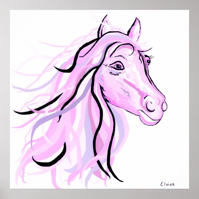 Söt Rosa Pony Poster (Framsidan)