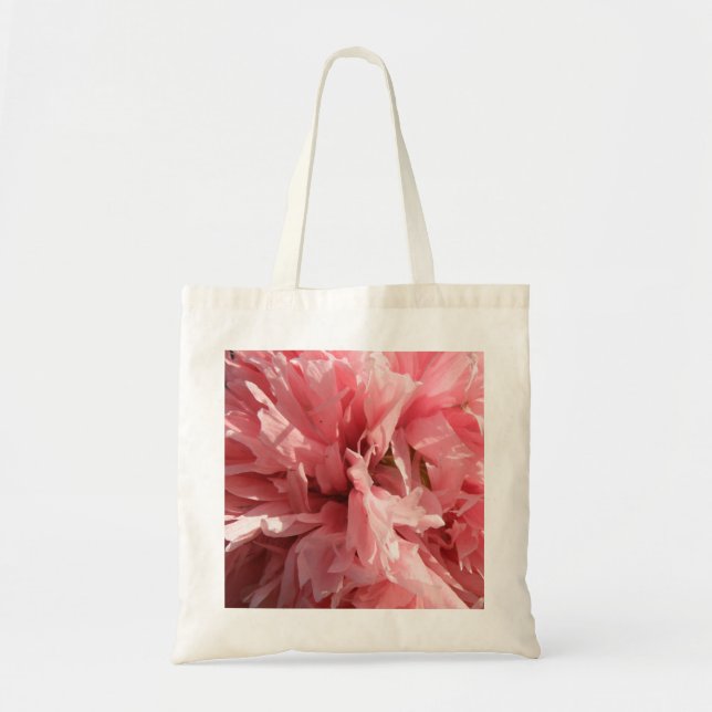 Söt Rosa Poppy Tote Bag Tygkasse (Framsidan)