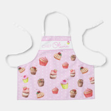 Söt Rosa Prickig Personlig Chef Cupcake
