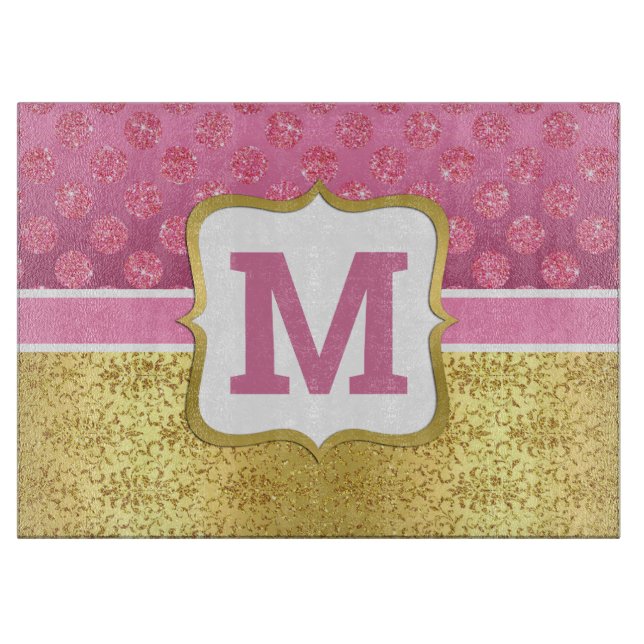 Söt Rosa Princess Glitter Dots & Guld Art Deco (Framsidan)