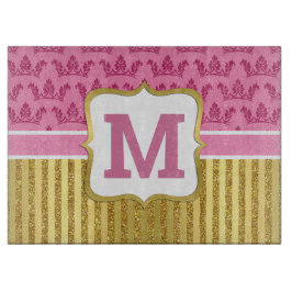 Söt Rosa Princess Krona & Guld Glitter Rand