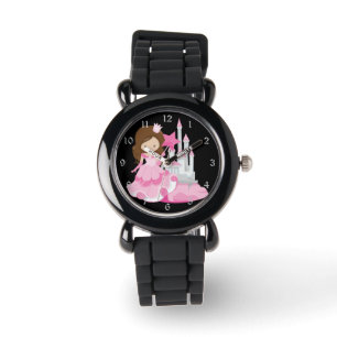 Söt Rosa Princess med Castle Armbandsur