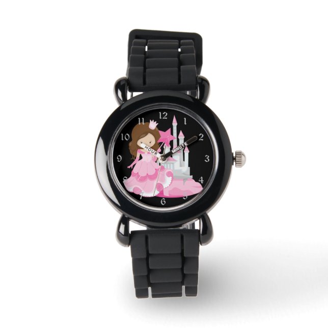 Söt Rosa Princess med Castle Armbandsur (Framsida)