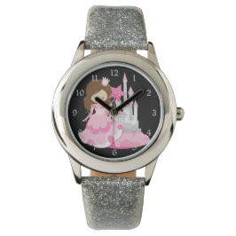 Söt Rosa Princess med Castle Armbandsur