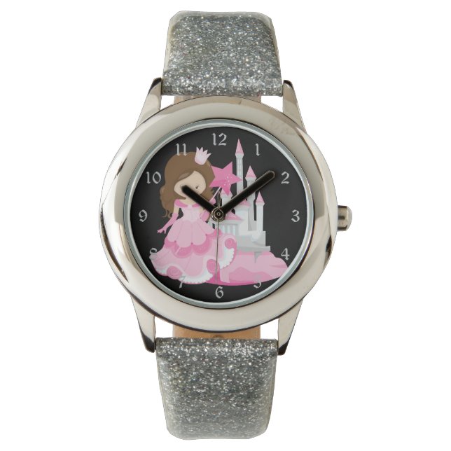 Söt Rosa Princess med Castle Armbandsur (Framsida)