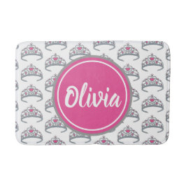 Söt Rosa Princess Party Silver Tiara Krona Badrumsmatta
