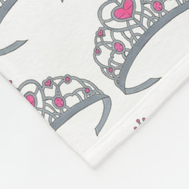 Söt Rosa Princess Party Silver Tiara Krona Fleecefilt