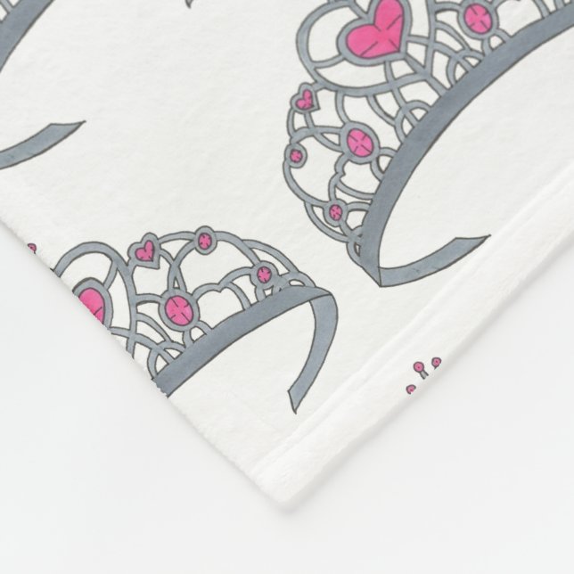 Söt Rosa Princess Party Silver Tiara Krona Fleecefilt (Hörn)