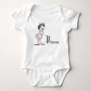 Söt rosa prinsessa bebis t-shirts för flickor