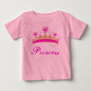 Söt Rosa Prinsessa Tiara Baby Tutu Kroppsoverall T Shirt