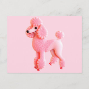 Söt Rosa Pudel Vykort