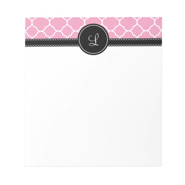 Söt Rosa Quatrefoil Mönster Anteckningsblock (Framsida)