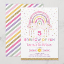 Söt Rosa Rainbow Clouds Flick kalas