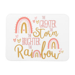 Söt Rosa Rainbow Encouragement Quote Magnet