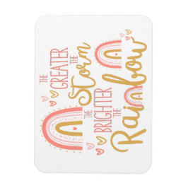Söt Rosa Rainbow Encouragement Quote Magnet