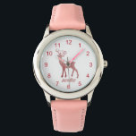 Söt rosa renar personlig-flicka armbandsur<br><div class="desc">Söt rosa renar personlig-flicka</div>