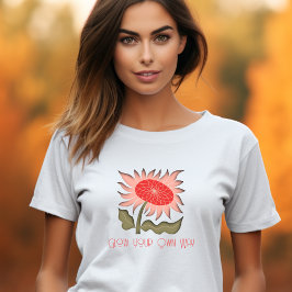 Söt Rosa Retro 3D Solros T Shirt