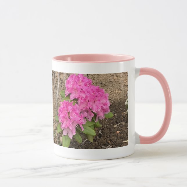 Söt Rosa Rhododendron Flowers Mugg (Höger)