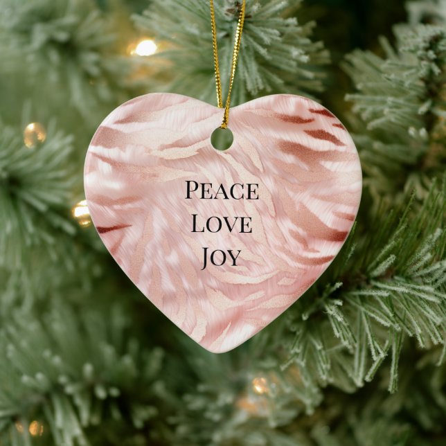 Söt Rosa  Ro Glam Zebra Animal Print Julgransprydnad Keramik (Träd)