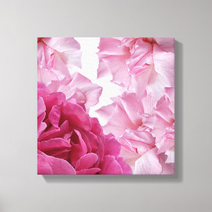 Söt rosa ros abstrakt blommigt snyggt art canvastryck