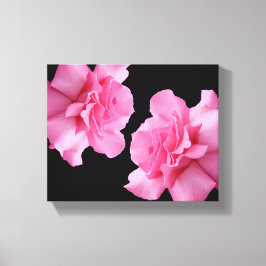 Söt rosa ros blommar modern minimalistisk blommigt canvastryck