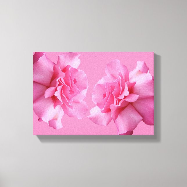 Söt rosa ros blommigt - modern bra konst canvastryck (Framsida)