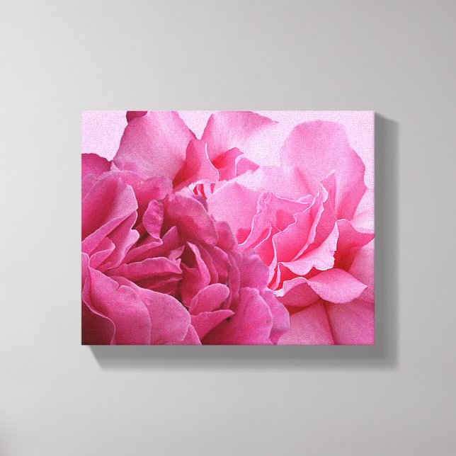 Söt rosa ros blommigt, modern vacker snyggt canvastryck (Framsida)