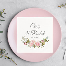 Söt Rosa ros Bouquet Bröllop Papper Pappersservett