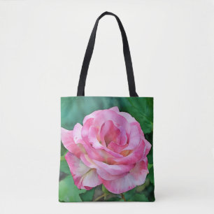 Söt Rosa ros i en Garden Art Tote Bag Tygkasse