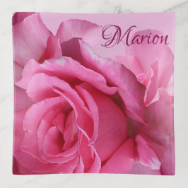 Söt rosa ros Marion namn anpassade blommigt 