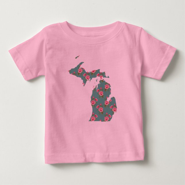 Söt Rosa ros | Michigan T-Shirt | Michigan (Framsida)