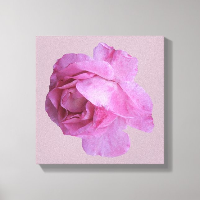 Söt rosa ros modern blommigt, enkel bra konst canvastryck (Framsida)
