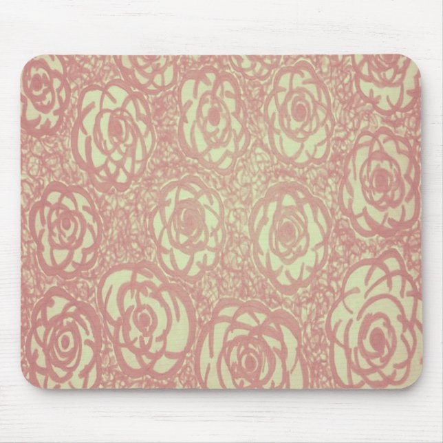Söt Rosa ros Mönster Musmatta (Framsidan)