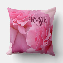 Söt rosa ros namn Rosie anpassade snyggt Kudde