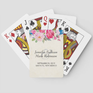 Söt Rosa ros och Peony Gräns Bröllop Casinokort