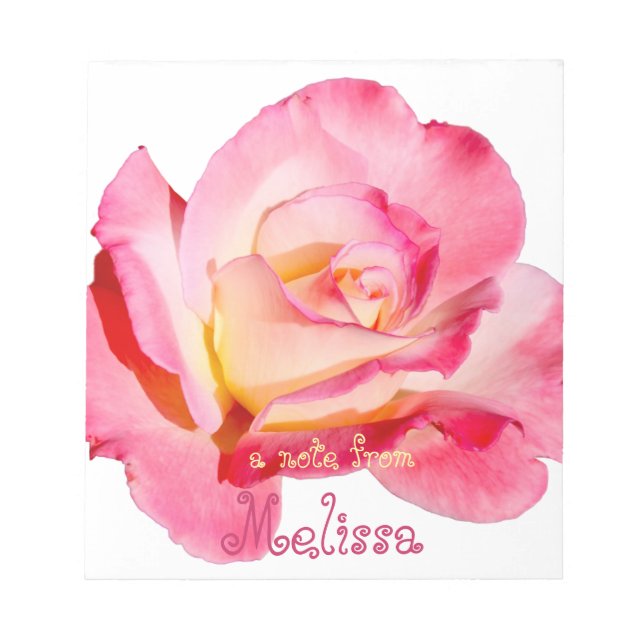 Söt Rosa ros Personlig Anteckningsblock (Framsida)