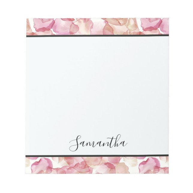 Söt Rosa ros Petals Anteckningsblock (Framsida)