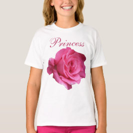 Söt rosa ros princess blommigt söt roligt t shirt