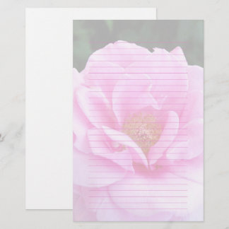 Söt Rosa ros Romantic Lining Stationery Papper