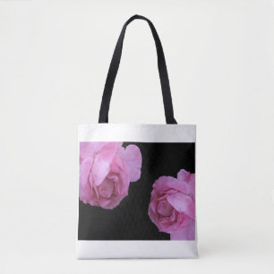 Söt rosa ros snyggt elegant blommigt mode tygkasse